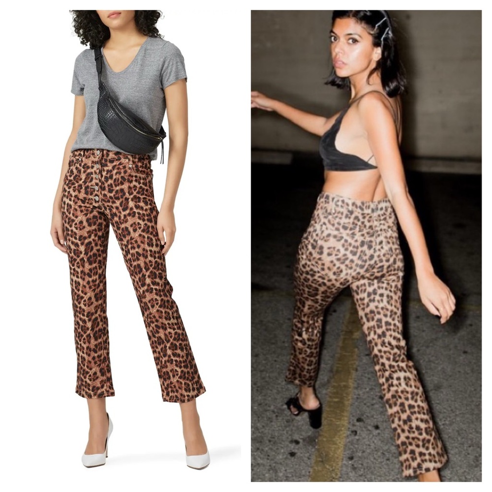 Miaou Leopard Print Cropped Pants